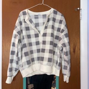 Old navy plaid fleece sweatshirt